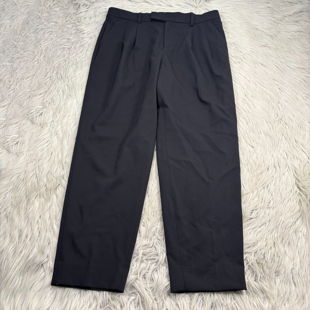 Banana Republic Women's 10 Black Vasto Pleated Italian Wool Pant Preppy Career